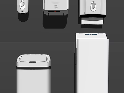 Modern Home Trash Cans With Various Designs And Lid Features For Daily Use 3d model