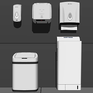 Modern Tissue Box Public Toilet Hand Dryer Paper Box 3d model