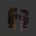 Pair of High Quality Leather Boxing Gloves With Brown Pattern For Boxing Training