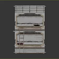Wooden Bunk Bed With Two Tiered Design Safety Rail Ladder And Red Mattress