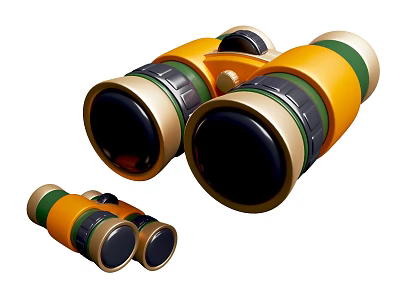 Cartoon Style Telescope Cartoon Military Equipment Weapon Theme Military Exhibition 3d model