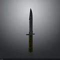Tactical Military Style Weapon Knife with Serrated Blade and Yellow Handle Grip