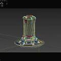 Futuristic Sci Fi Cylindrical Device With Blue Nebula Core And Metallic Base