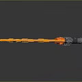 Luminous Orange Yellow Gradient Sword With Crystal Blade And Black Handle