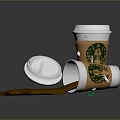 Modern coffee cup coffee cappuccino 3d model