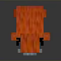 Pixel Style Gorilla Creature With Red Orange Body And Blue Accents
