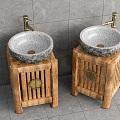 Wash basin counter basin wash basin stone trough wash basin indoor 3d model