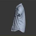 Light Blue Short Sleeve Collared Shirt With Front Pockets And Button Design 3d model