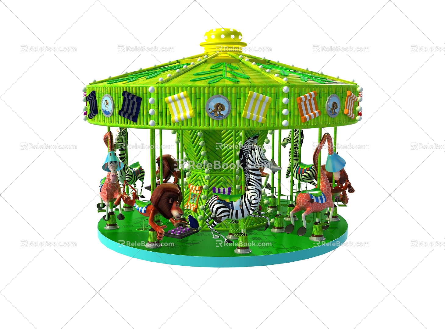 Tropical carousel amusement equipment Modern amusement facilities 3d model