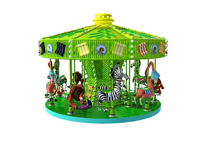 Tropical carousel amusement equipment Modern amusement facilities 3d model