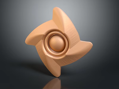 Smart Machine Fidget Spinner With Golden Blades Central Sphere And Symmetrical 3D Design 3d model
