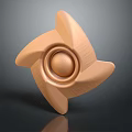 Smart Machine Fidget Spinner With Golden Blades Central Sphere And Symmetrical 3D Design