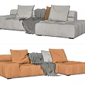 Modern corner sofa multiplayer sofa 3d model
