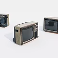 Three Vintage Televisions With Classic Retro Design And Old Fashioned Style