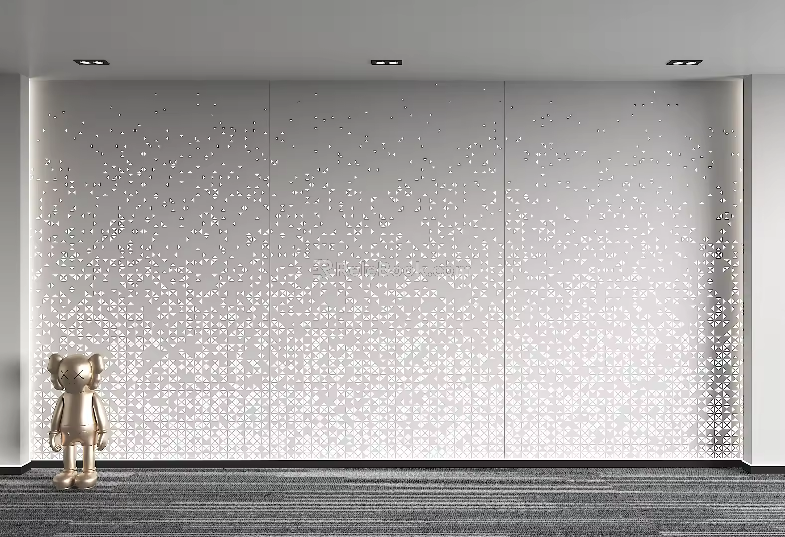 Perforated background wall gradient orifice plate random luminous orifice plate gradient punching plate perforated aluminum plate wall panel 3d model