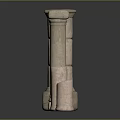 Stone Pillars With Various Heights And Diverse Designs On 3d model