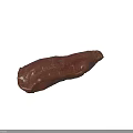 Red Textured Dried Meat Strip With Natural Surface And Long Shape 3d model