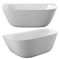 Modern Freestanding Bathtubs Featuring Sleek White Oval And Rectangular Designs 3d model