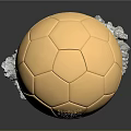 Golden Shiny Soccer Ball Decorative Piece with Crystal Base for Home Decoration