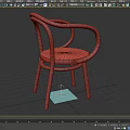 Elegant Wooden Single Chair With Curved Armrests And Modern Simple Design
