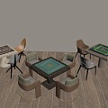 Mahjong Table Combination Chess Room Table and Chair Mahjong Table and Chair Chess and Card Table 3d model