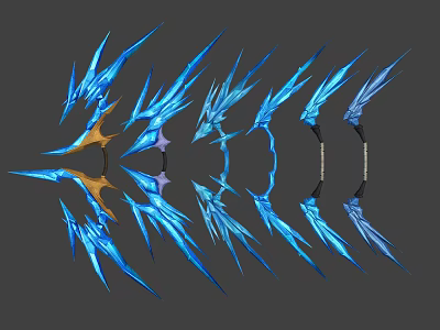Ice Blue Arrowhead Designs With Stylish Blue Orange And Purple Variations 3d model