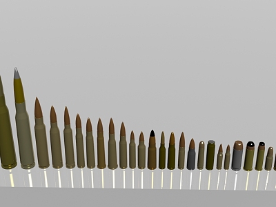 Bullets and ammunition of various calibers model