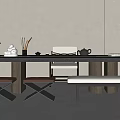 Modern Tea Table and Chair Tea Table and Chair Combination 3d model