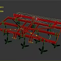 Red Agricultural Tillage Machinery With Metal Frame Multiple Black Plow Blades For Farm Cultivation