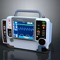 Advanced Portable Medical Monitor Featuring ECG Waveform Display Control Panel and Handle