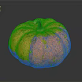 Ripe Fresh Orange Textured Pumpkin on Black Background with Clear Reflection