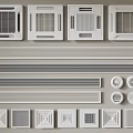 Variety Of Air Conditioner Vents With Square Linear And Round Grille Designs