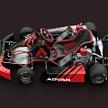 Red And Black Racing Go Kart With ADVAN And DUNLOP Logos Sporty Design And Seats
