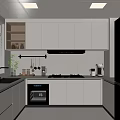 Modern Kitchen Interior Design With White Cabinets Black Appliances Stove And Sink