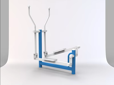 Blue And White Fitness Equipment With Parallel Bars For Home Gym Workouts 3d model