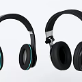 Stylish Over Ear Headphones With Modern Design And Blue Accent Details