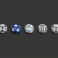 Diverse Patterned Soccer Balls As Essential Sports Equipment For Training And Matches