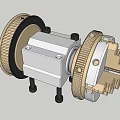 Mechanical Components With Gold And Silver Metal Gear Connector And Black Tools