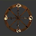 Ornate Decorative Candelabra With Metal Stand Multiple Lit Candles On Circular Base