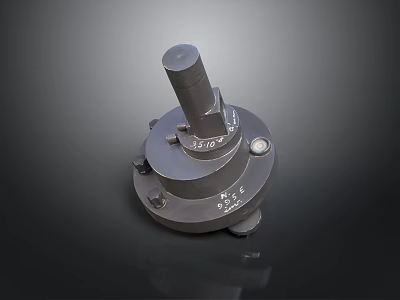 Industrial Metal Component With Cylindrical Top Circular Base And Fixing Bolts 3d model