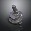 Industrial Metal Component With Cylindrical Top Circular Base And Fixing Bolts