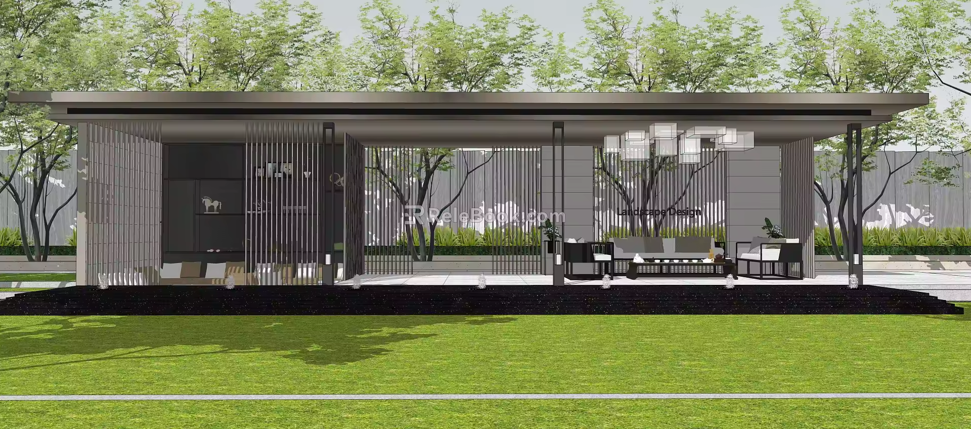 New Chinese style gallery 3d model