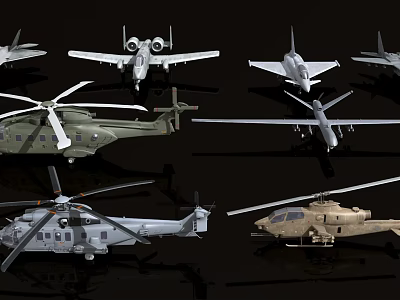 Fighter helicopter transport aircraft bomber 3d model