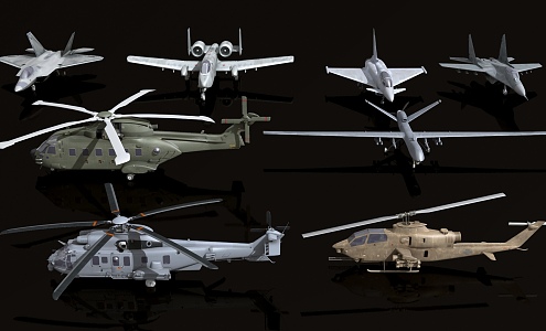 Fighter helicopter transport aircraft bomber 3d model