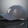 Gray Baseball Cap With White Graphic Design By Paul Frank 3d model
