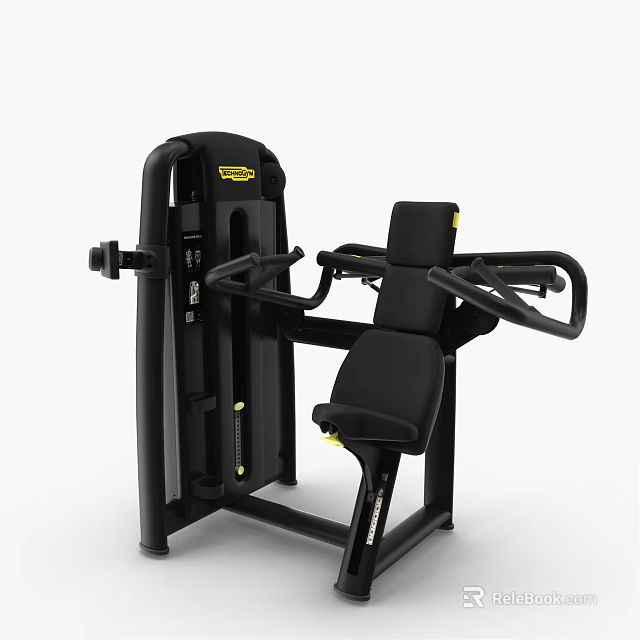 Professional Black Chest Press Fitness Machine With Ergonomic Seat And Adjustable Arms 3d model 