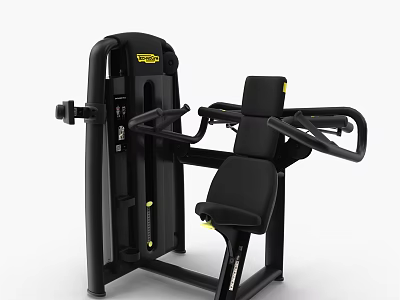 Professional Black Chest Press Fitness Machine With Ergonomic Seat And Adjustable Arms 3d model