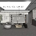Modern Clothing Store Interior With Clothing Racks Mannequins Sofa Pendant Lights And Display Counter