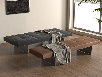 Modern Italian Sofa Stool Living Divani Track Sofa Leather 3d model