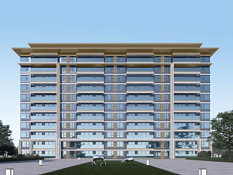 New Chinese Residential Building Residential House 3d model